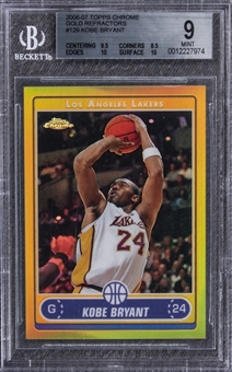 2006-07 Topps Chrome #129 Kobe Bryant Gold Refractor (#08/25) – BGS MINT 9 - Kobe Bryants Jersey Number!